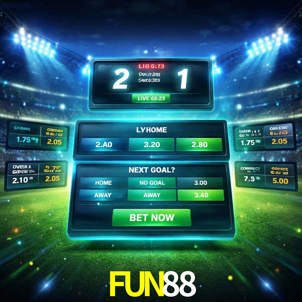Vista de apuestas en vivo FUN88 durante un partido en curso