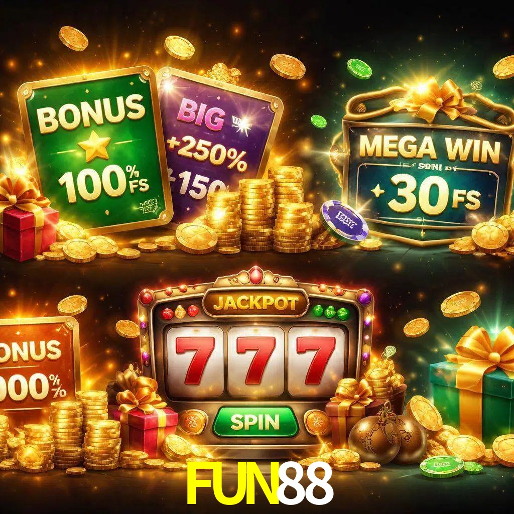 Tipos de bonos FUN88 incluyendo recompensas de bienvenida y promociones continuas