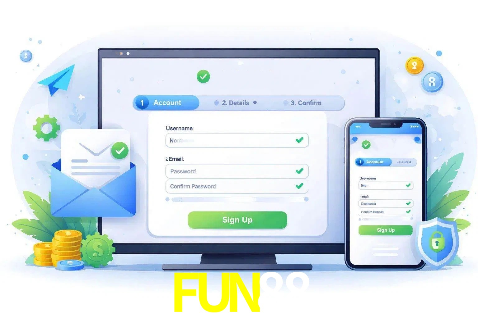 Registro de nuevo usuario y configuración de cuenta FUN88